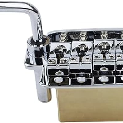 Guitar Tremolo Bridge String Spacing 10.8MM with Tremolo System Saddle And Brass Block & Spring and Claw, Pop-In Vibrato Bar, Complete Install Kit, Chrome image 2