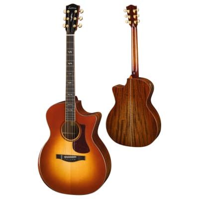 Eastman Guitars AC522CE-GB Grand Auditorium Acoustic Guitar, Hardshell Case - Goldburst image 2