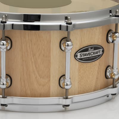 Pearl StaveCraft 14"x6.5" Thai Oak Stave Snare Drum Hand-Rubbed Natural Finish | Authorized Dealer image 6