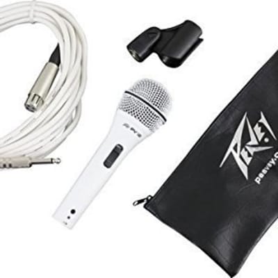 Peavey PVi2 White Microphone with 1/4" to XLR cable image 1