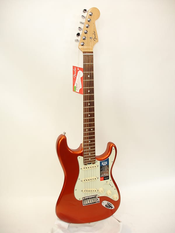 Fender American Elite Stratocaster Electric Guitar Rosewood Fingerboard,  Autumn Blaze Metallic