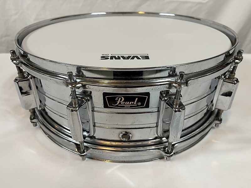 Pearl D4514 10-Lug Vintage Steel Snare Drum MIJ Japan | Reverb