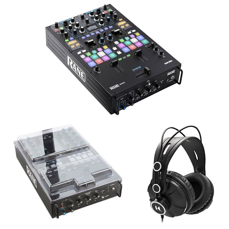 RANE SEVENTY Solid Steel Precision Performance Battle Mixer with Decksaver Cover and Closed-Back Headphone Bundle image 1
