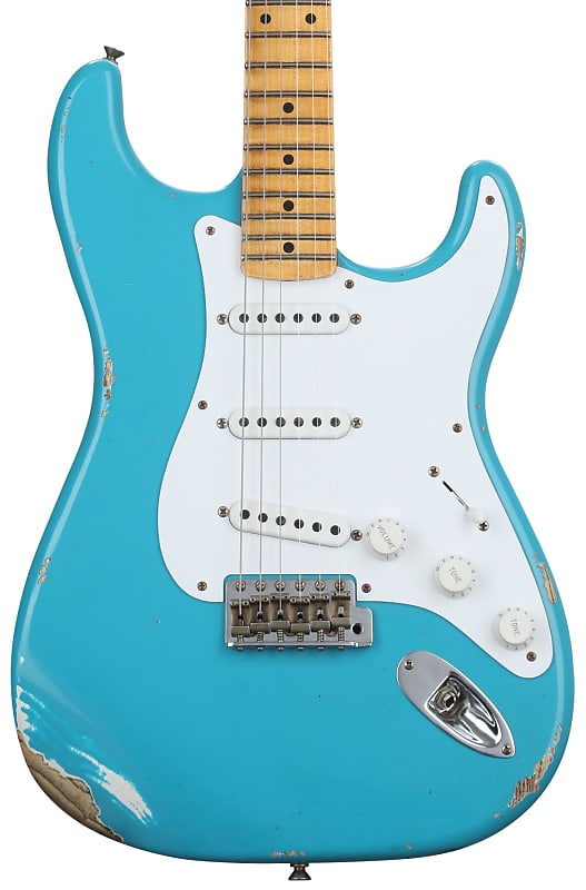 Fender Custom Shop LTD 70th-anniversary '54 Stratocaster Relic Electric Guitar - Taos Turquois image 1