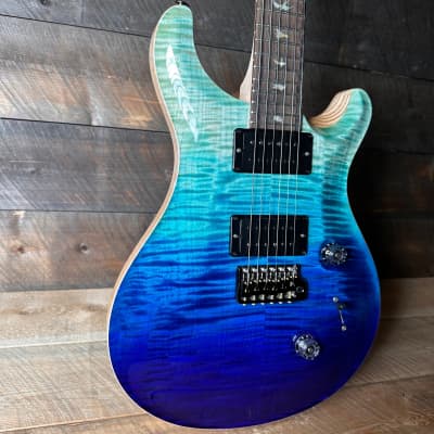 PRS Custom 24 Wood Library Flame Maple 10-Top  Stained Maple Neck Swamp Ash Back - Blue Fade 363699 image 3