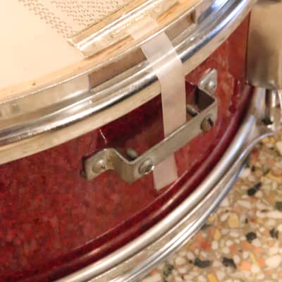Stewart 5.5x14" Snare Drum Red Sparkle Vintage 1970's MIJ image 17