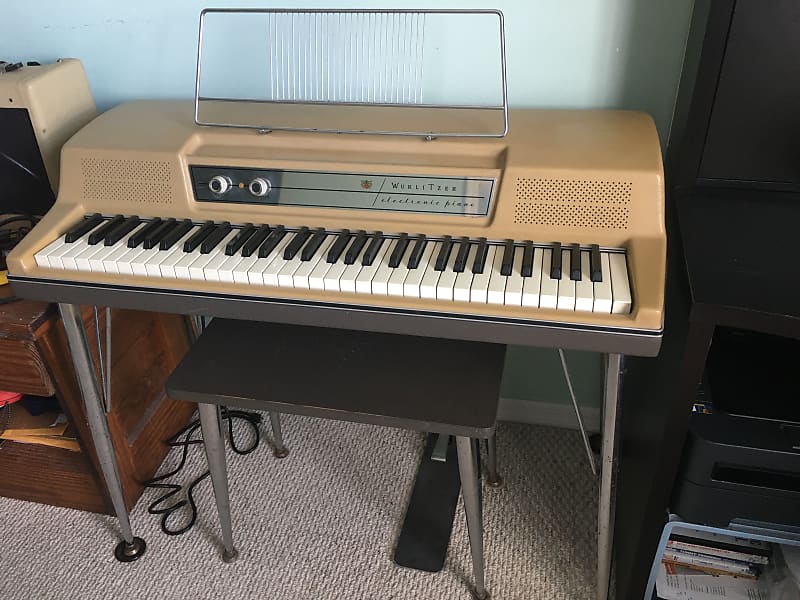 Wurlitzer 200 Electric Piano 1969 Beige Complete with Bench and Cases image 1