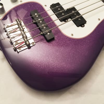 Lefty SX "Rock N Rose" Precision Bass Special Left-Handed Purple Glitter. Great Condition !... image 10