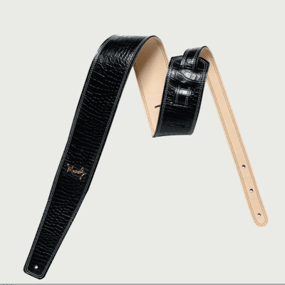 Moody Leather 2.5 Distressed Leather Backed Strap- Black/Cream