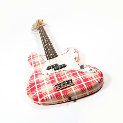 Fender Custom Pink Plaid "Groundskeeper Willie" Precision Bass Owned by Mark Hoppus image 9