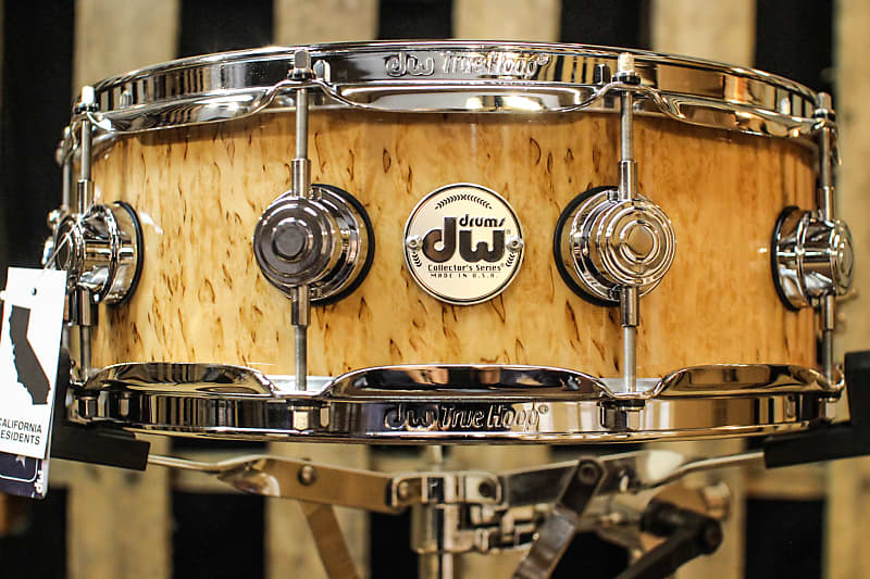 DW Collector's Natural Lacquer Over Kurilian 5x14 Snare Drum - SO# 1119644 image 1