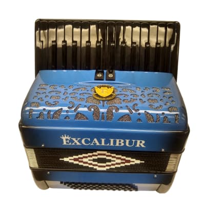 Excalibur Super Classic PSI Series Blue Fade 60 Bass Piano Accordion image 5