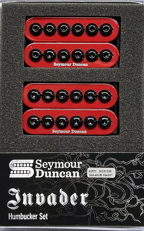Seymour Duncan Invader 6 String Humbucker Pickup Set In RED SH-8b & SH-8n Neck & Bridge image 1