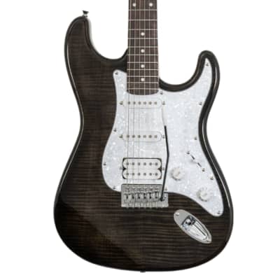 Washburn Sonamaster Deluxe SDFTB-U Electric Guitar in Transparent Black image 2