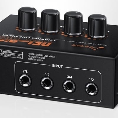 Donner DEL-8i2 4-Channel Stereo Line Headphone Mixer, Mini Audio