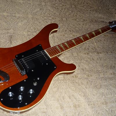 Vintage 1974 Rickenbacker 481 Guitar, Heavy Birdseye Maple, Beautiful RARE Walnut Brown Gloss Finish image 4