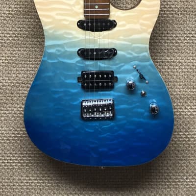 Jet Guitars JET JS-1000 S-Style, NAMM Guitar, HSS, Quilted Finish w/Matching Headstock, Roasted Maple Neck, Mahogany Body for sale