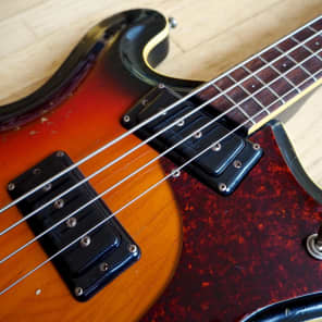 1966 Mosrite Joe Maphis Vintage Hollowbody Electric Bass Guitar Sunburst image 8