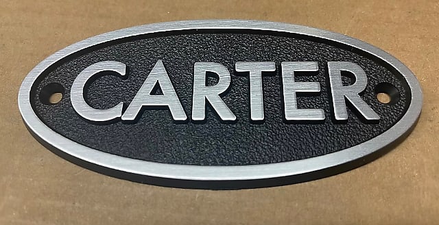 Carter Pedal Steel Guitar Name Plate NOS - Plastic image 1