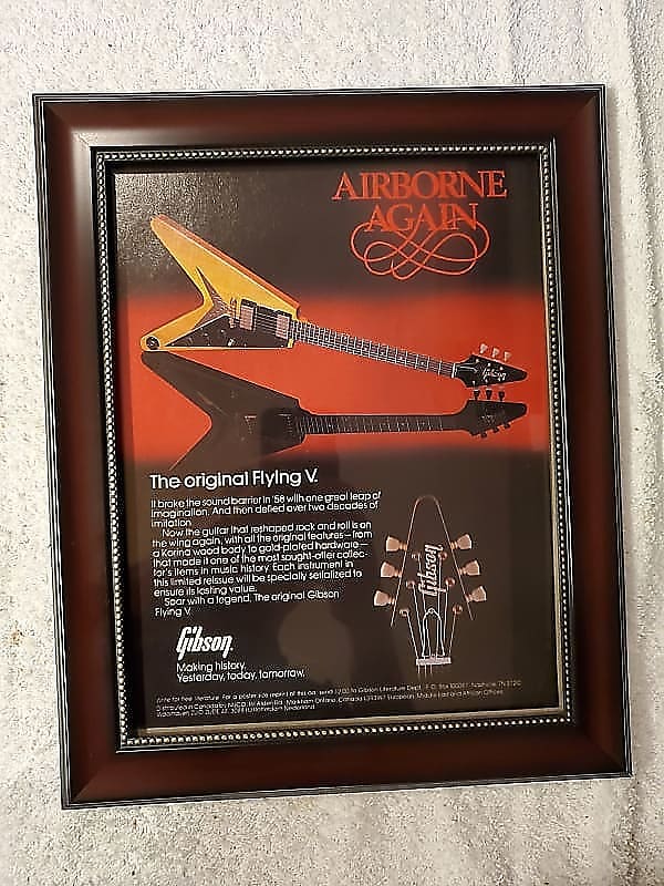 1982 Gibson Guitars Color Promotional Ad Framed 58 | Reverb Australia