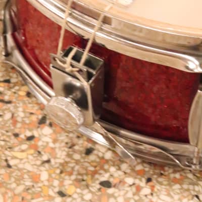 Stewart 5.5x14" Snare Drum Red Sparkle Vintage 1970's MIJ image 15