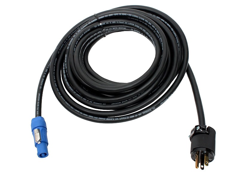 Elite Core Neutrik PowerCon A Blue to Edison Male Power Cable 75' 12 Gauge image 1