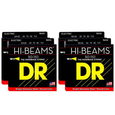 DR Strings ER-50 Hi-Beam Bass Heavy 50-110 4 Pack Bundle