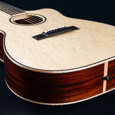 Huss and Dalton FS-41 African Mahogany and Bearclaw Italian Spruce with Paua Pearl NEW image 14