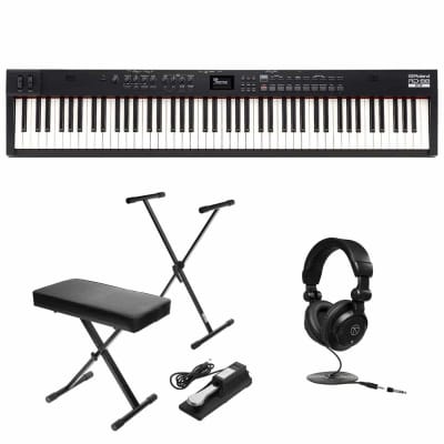 Roland RD-88 EX 88-Key Digital Stage Piano Bundle With Stand, Bench Pedal and Headphones