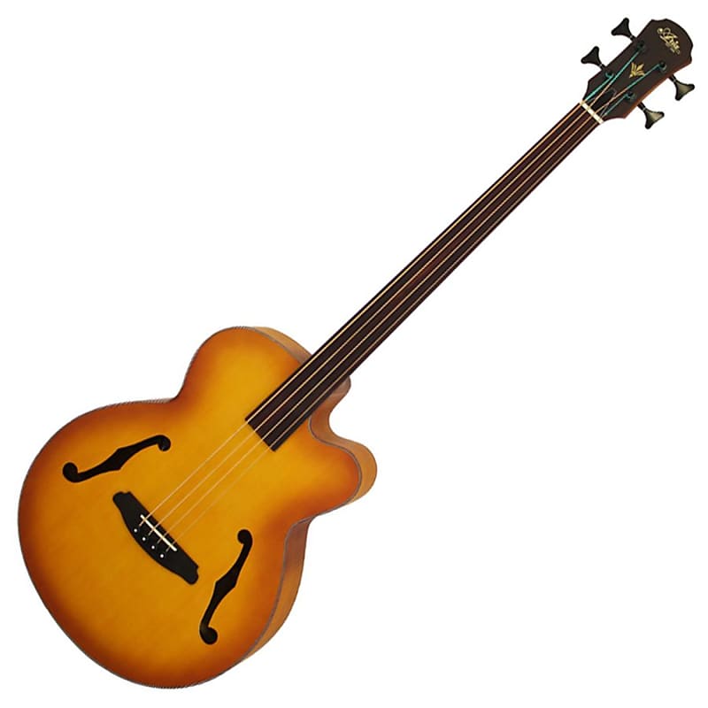 Aria FEB-FL Fretless Bass Guitar - Light Vintage Sunburst image 1