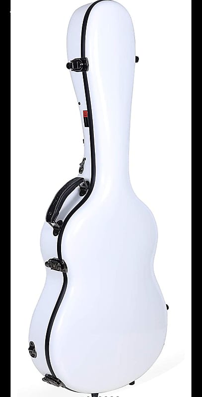 Crossrock white classical guitar hard case fiberglass imagen 1