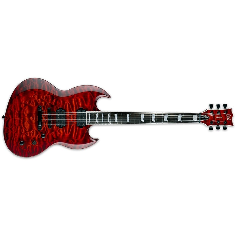ESP LTD Viper-1000 Guitar, Quilt Maple Top, Macassar Ebony, Tiger Eye Sunburst image 1