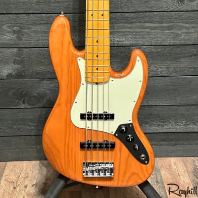 Fender USA American Professional II Jazz Bass V 5 String Electric Bass Guitar Natural for sale