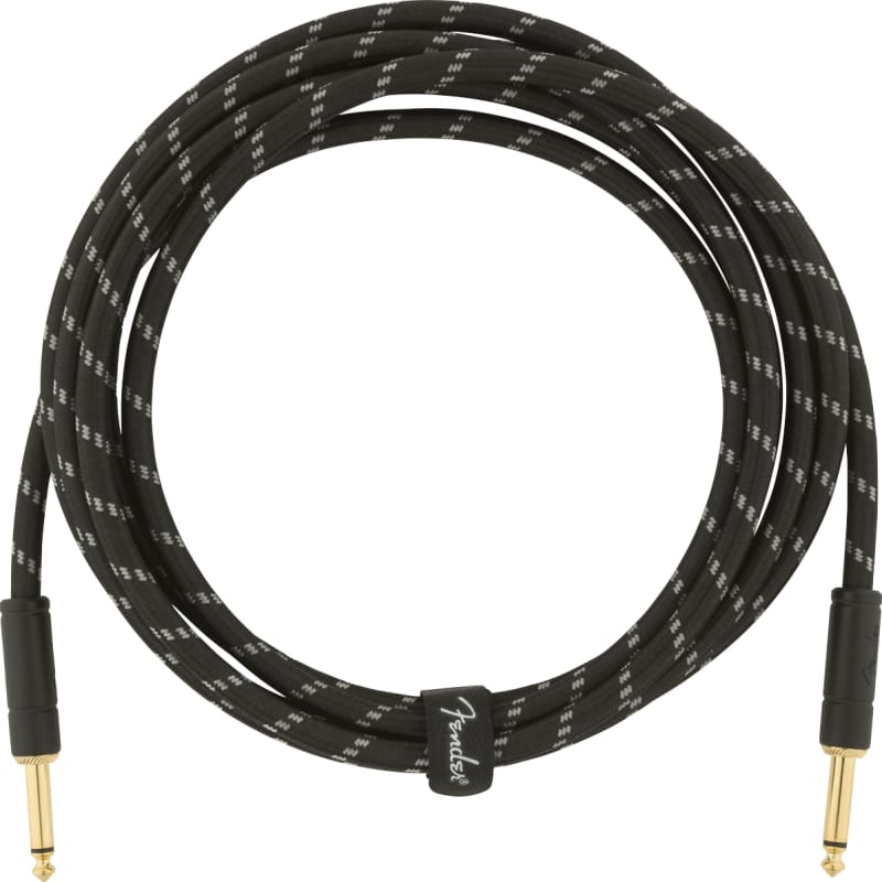 Photos - Guitar Fender Deluxe Series Instrument Cable StraightStraight Black ... Black Twe 