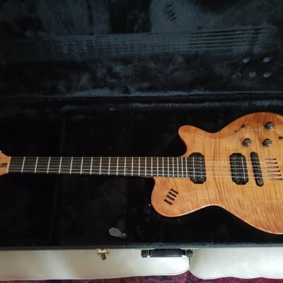 Godin LGX-SA with AAA Flame Maple Top 2010s - Trans Amber for sale