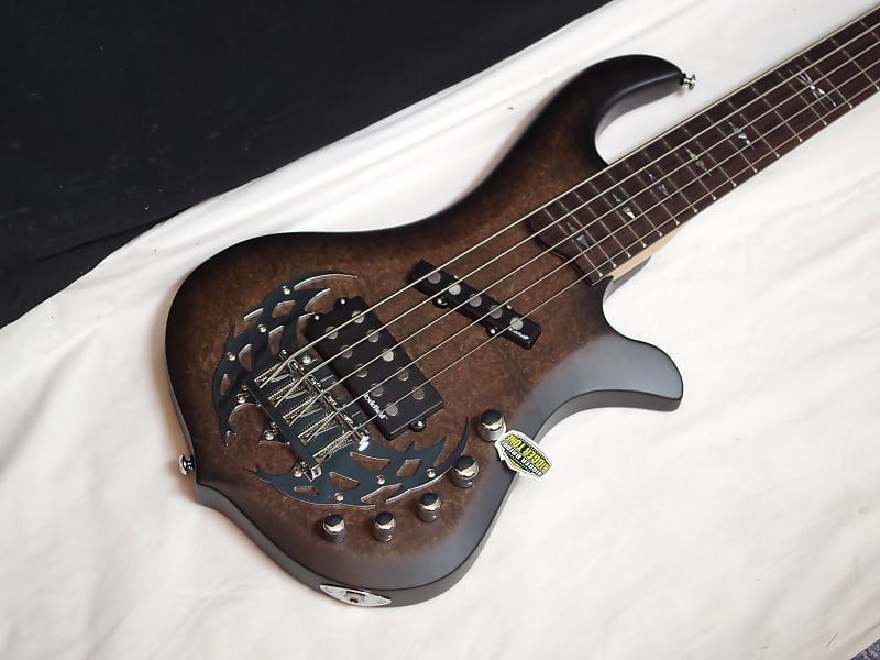 TRABEN Array Attack 5-string BASS guitar Black Burl w/ CASE