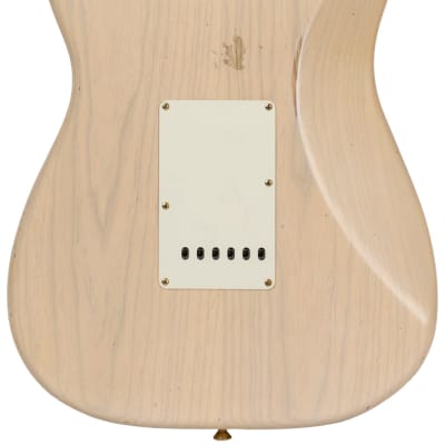 2022 Fender Custom Shop 1955 Stratocaster Relic White Blonde+Aged Shell Pink image 4
