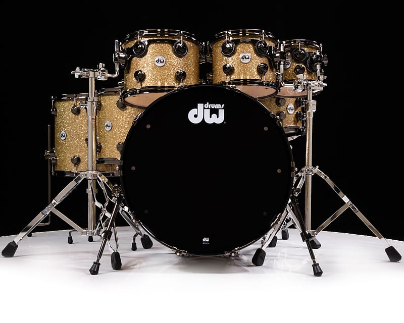 DW Collector's 7pc SSC Maple Kit - Gold Glass w/Black Nickel HW image 1