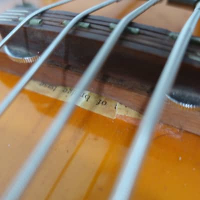 Vintage 1960s Teisco Rhythm Line Viola Violin Scroll Headstock Beatles Bass Guitar Rare Sunburst Clean Case Low Easy To Play Action Short Scale 30' image 16