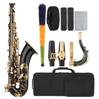 Bb Tenor Saxophone Brass Lacquered Gold B Flat Sax Woodwind Instrument with  Case Mouthpiece Accessories