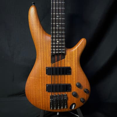 Used Ibanez Prestige SR3005 5-String Electric Bass w/ Case - Natural image 1