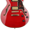 D'Angelico Excel Mini DC Semi-hollow Electric Guitar - Cherry with Stopbar Tailpiece (DCMEXCSTd2)