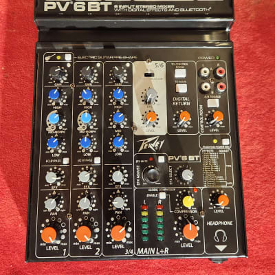Peavey PV 6 BT 6 Channel Mixer Bluetooth w/ Original Box & Power Supply image 2