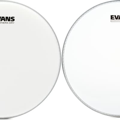 Evans Genera Dry Snare Head - 13 inch  Bundle with Evans Snare Side 300 Drumhead - 13 inch image 1
