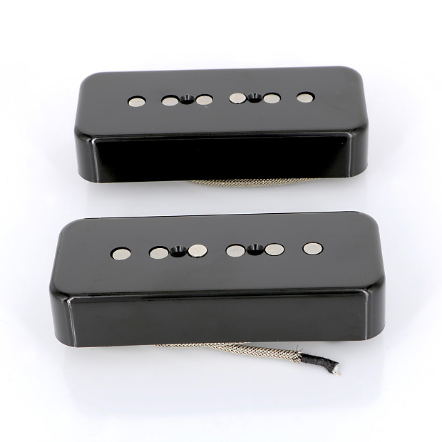 Lindy Fralin P90 Soapbar Pickups ALNICO Pole Pieces BLACK Covers