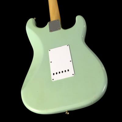 LEFTY! Vintage Fender Japan 1980s MIJ Surf Green MJT Nitro Lacquer Relic Guitar image 7
