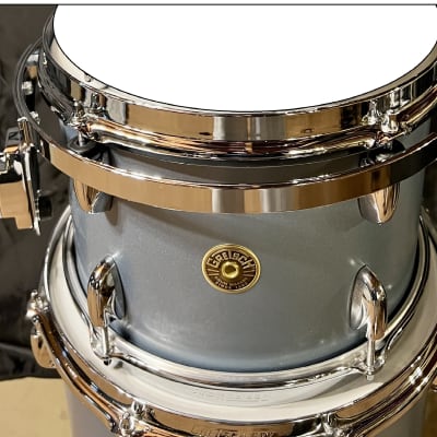 Gretsch Broadkaster 12/14/18 Drum Set Satin Ice Blue Metallic- Free Shipping! image 4