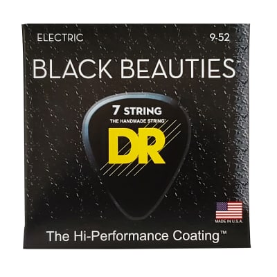 DR Strings Black Beauties Black Colored Electric Guitar Strings: 7-String Light 9-52 image 4