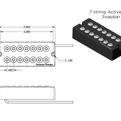 Seymour Duncan Jeff Loomis Blackouts 7 String Active Soapbar Pickup Set ( FENDER 18FT CABLE ) image 2