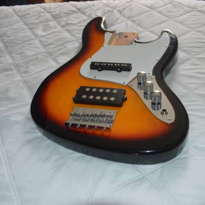 Fender Generic Custom Bass body with Musicman style humbucker and fender type Single coil Unique image 5